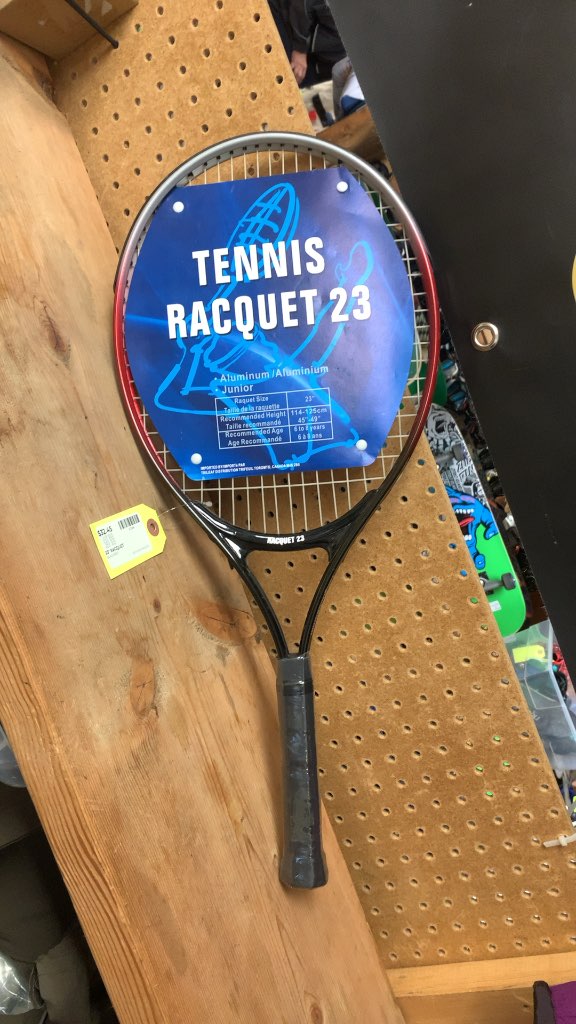 23" Junior Aluminum Tennis Racquet - Black/Red