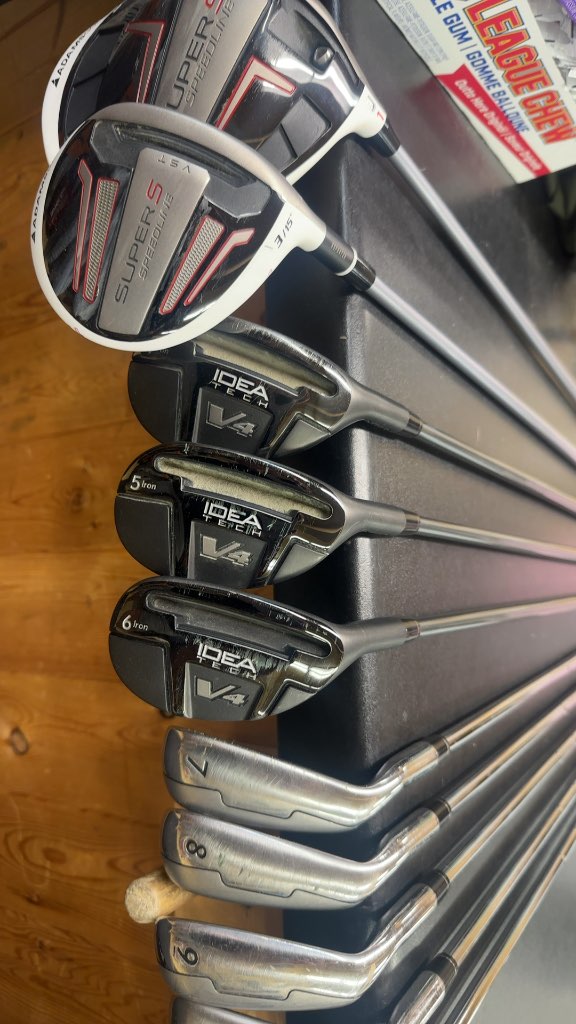 Adams Golf Hybrid Iron Set Idea Tech V4 & Super S Speedline (includes 3 hybrids and two woods)