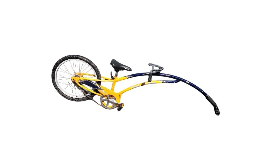 Adams Trail-a-Bike Starter Trailer Cycle Yellow/Blue Used