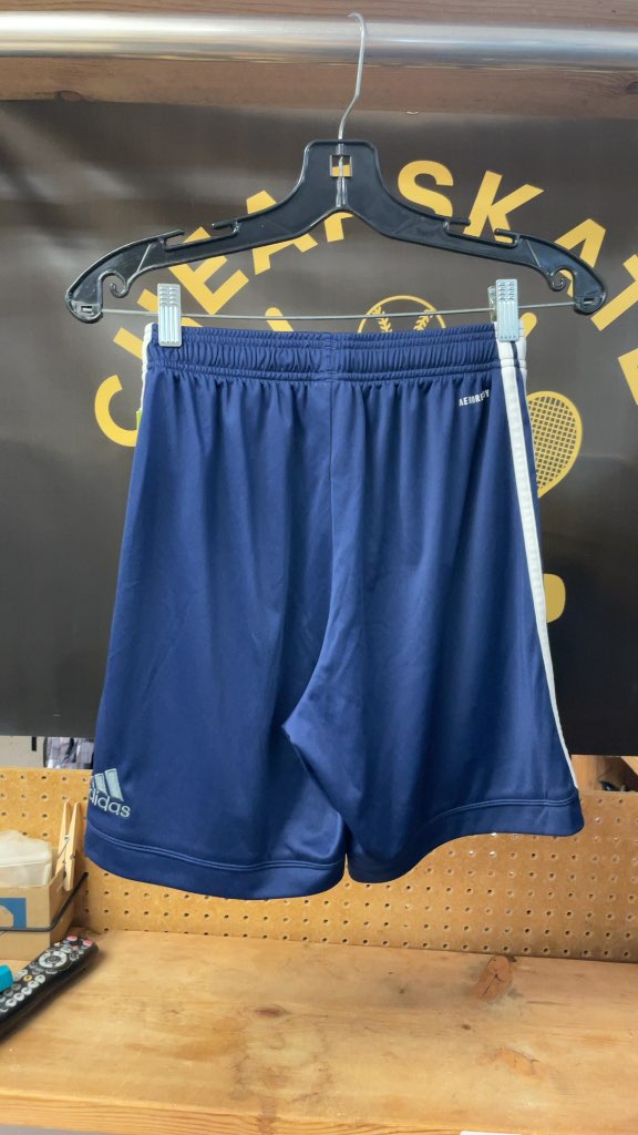 Adidas Blue 3-Stripe Soccer Shorts - Size Small