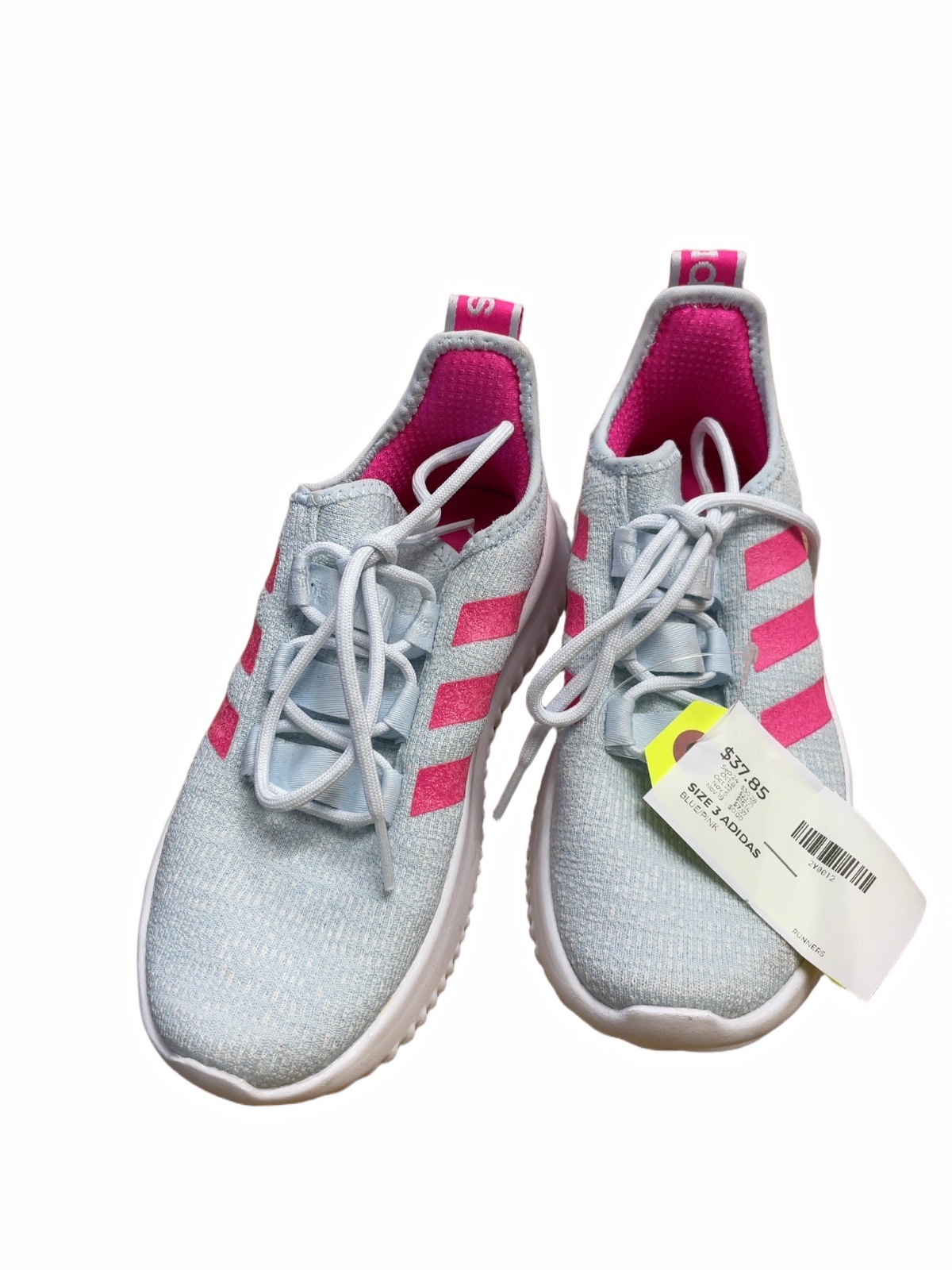 Adidas Cloudfoam Size 3 Blue/Pink Runners - image 1