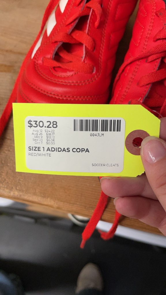 Adidas Copa Soccer Cleats - Size 1