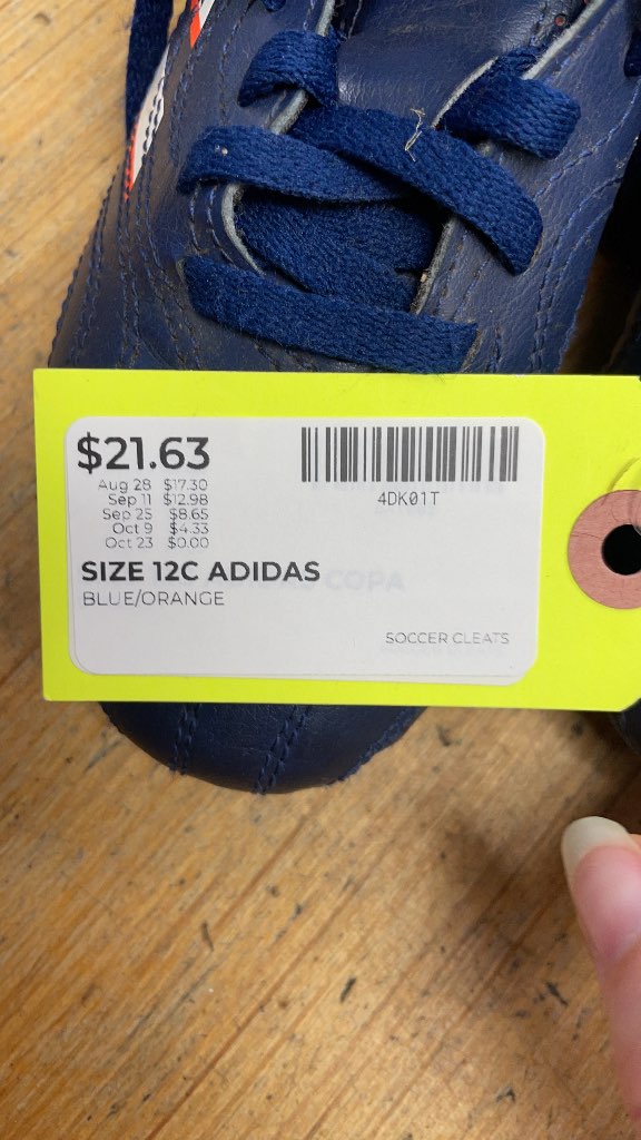 Adidas Copa Soccer Cleats - Size 12C - Blue/Orange