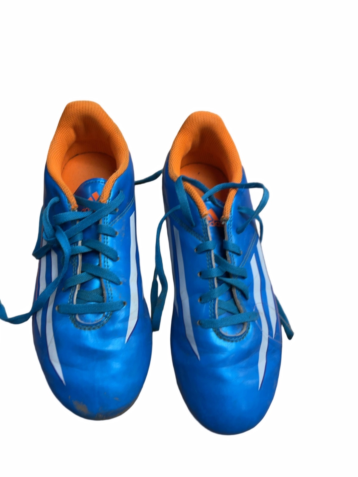 Adidas f5 Size 4 Blue/Orange Soccer Cleats - image 1