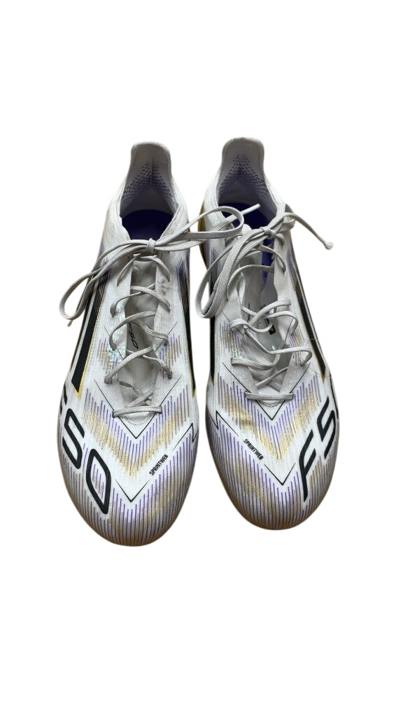 Adidas F50 Soccer Cleats - White/Black/Gold - Size 10.5 - image 1