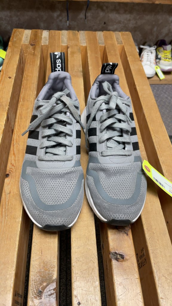 Adidas Grey/Black Running Shoes - Size 7