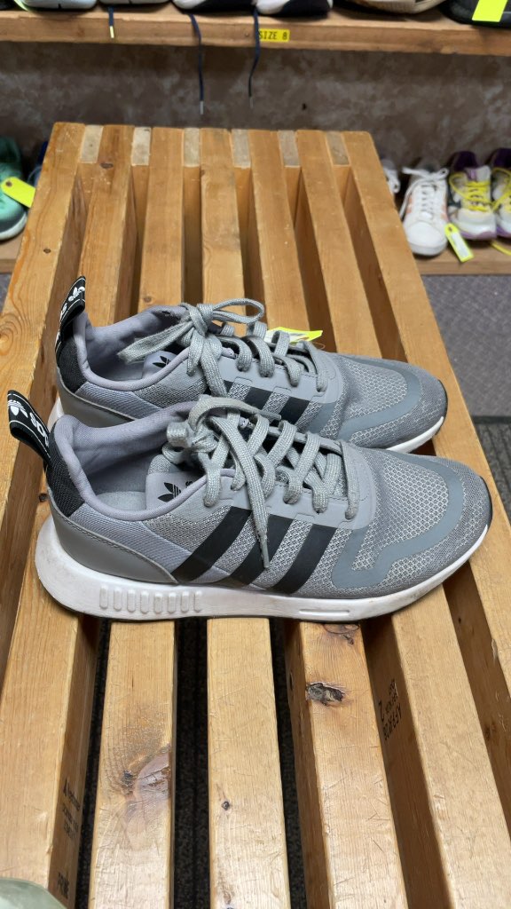Adidas Grey/Black Running Shoes - Size 7