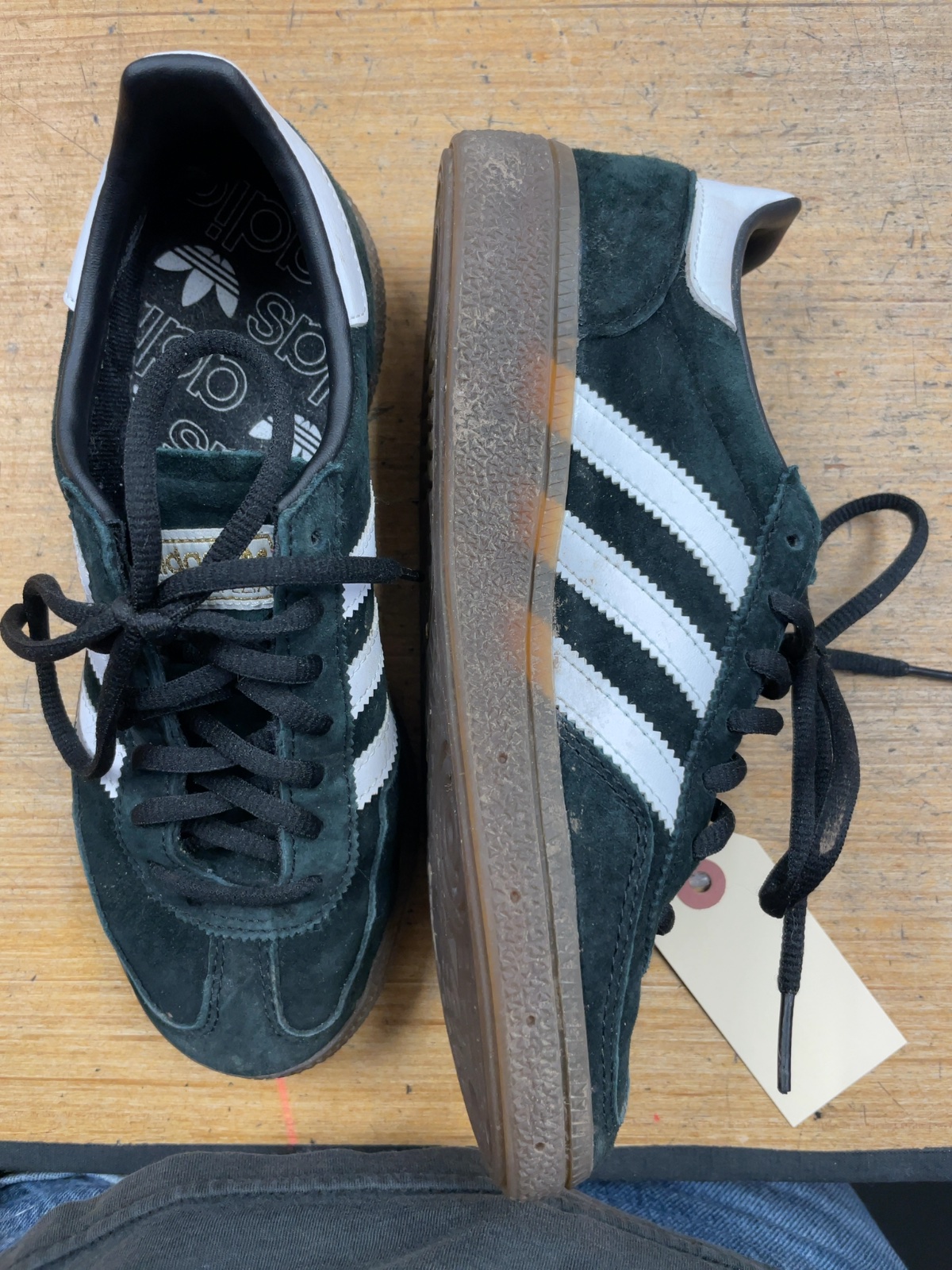 Adidas Handball Spezial Size 4 US Green Suede Sneakers