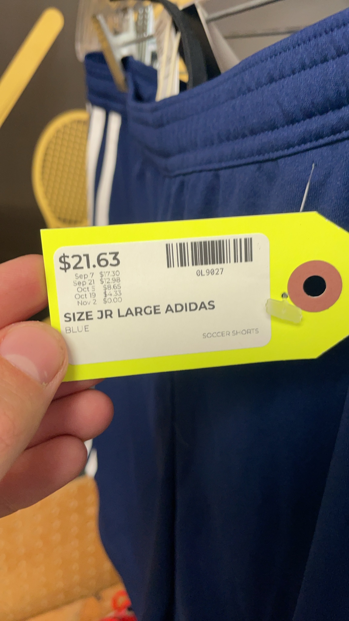 Adidas Junior Large Blue Soccer Shorts