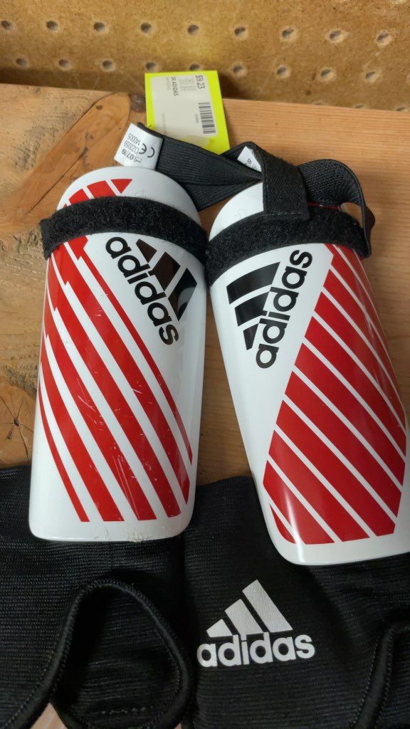 Adidas Junior Soccer Shin Pads - White/Red