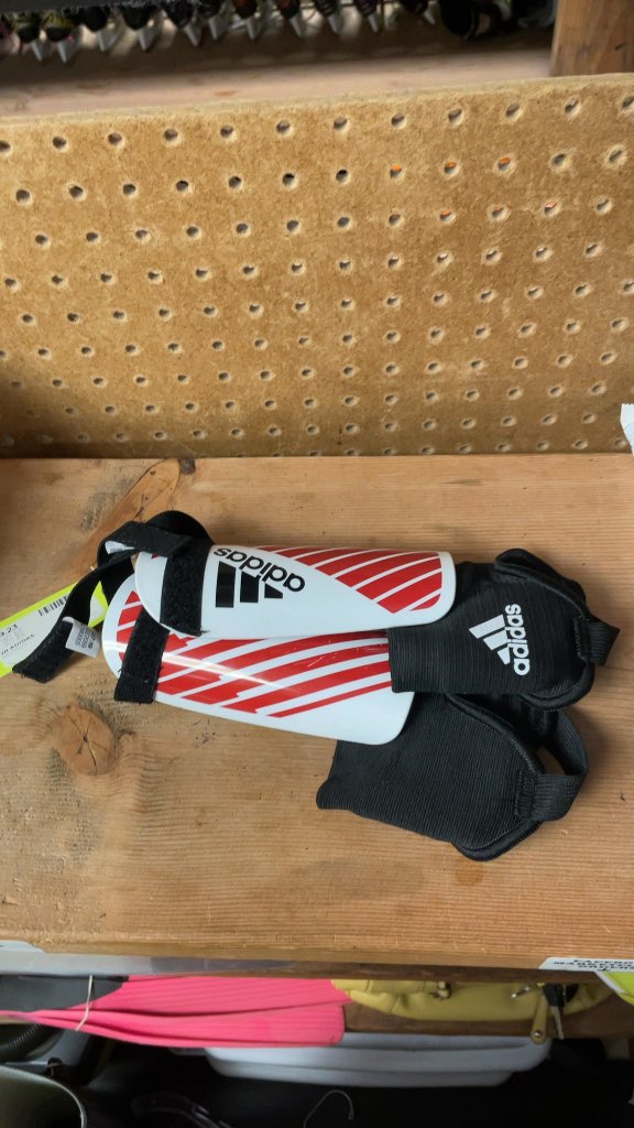 Adidas Junior Soccer Shin Pads - White/Red