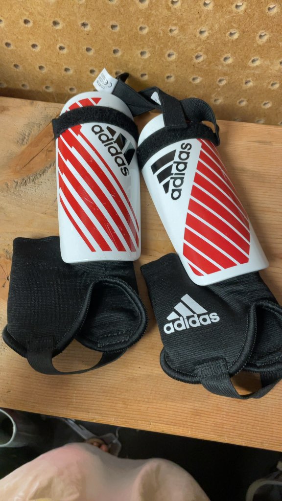 Adidas Junior Soccer Shin Pads - White/Red