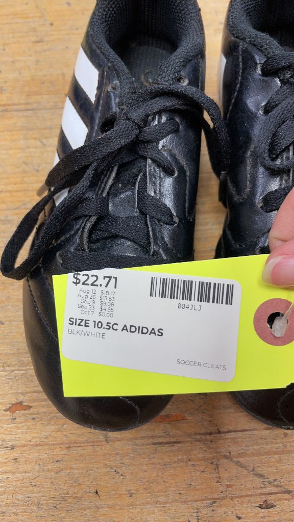 Adidas Kids' Soccer Cleats - Black/White - Size 10.5C