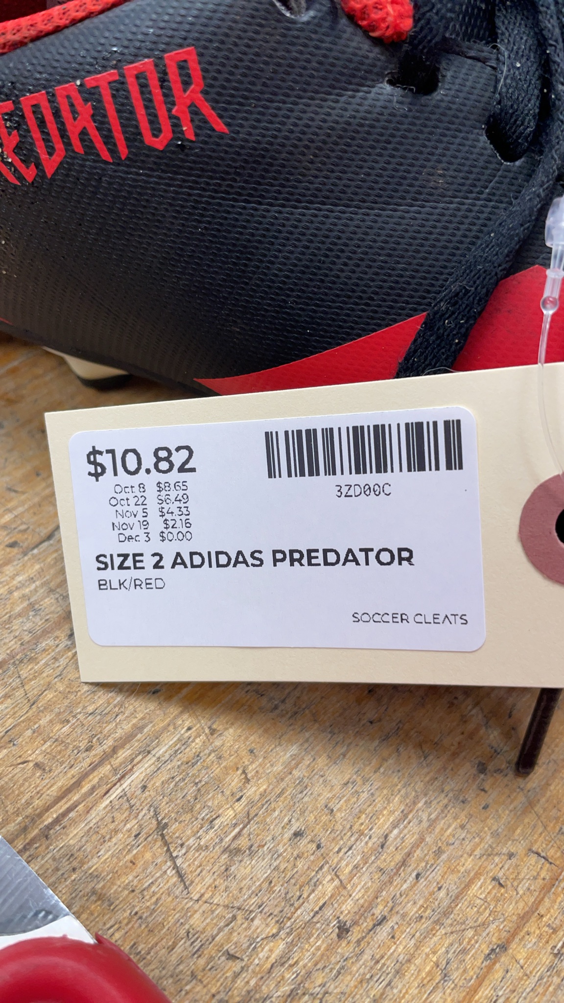 Adidas Predator Size 2 Soccer Cleats