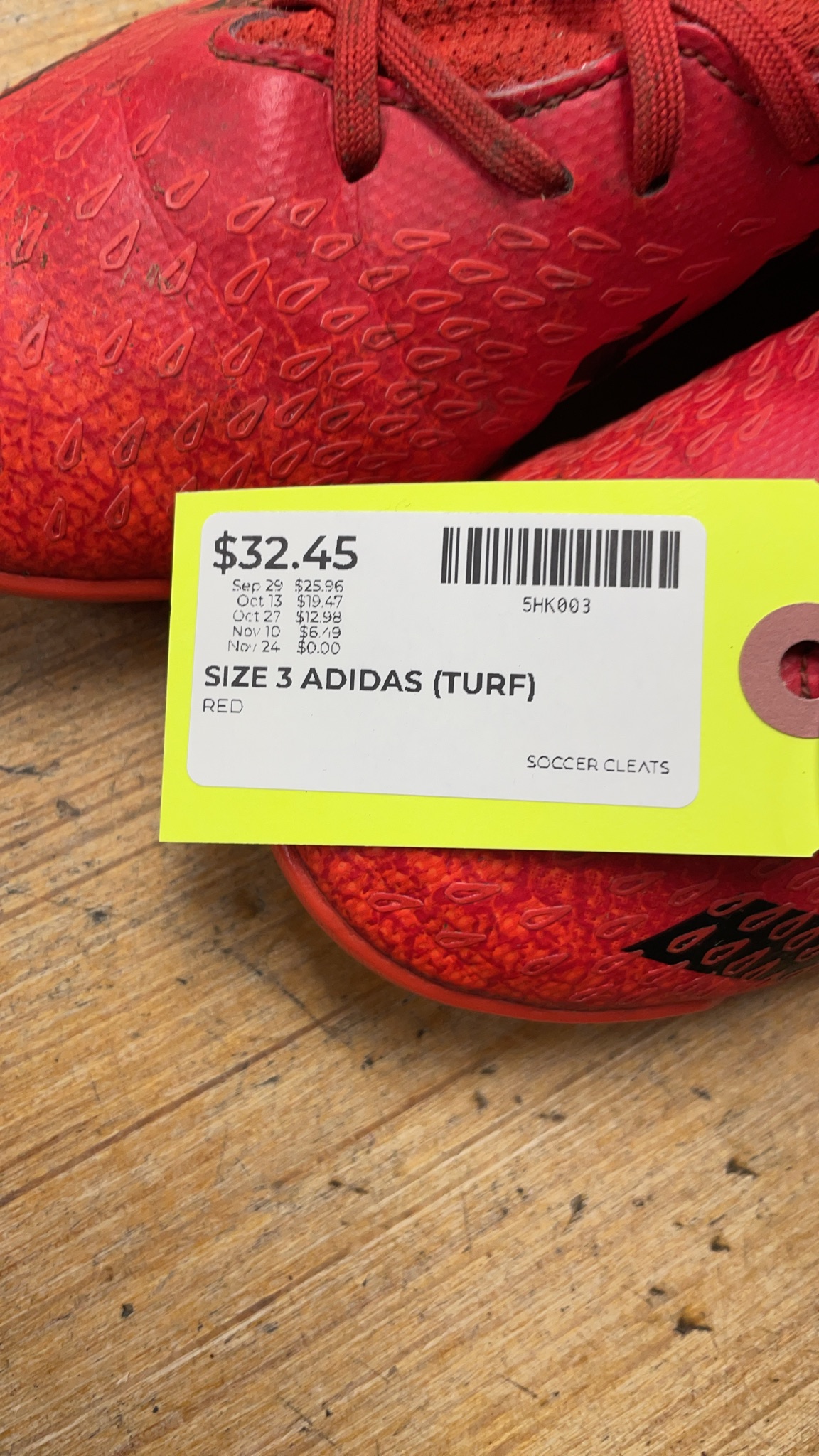 Adidas Predator Size 3 Turf Soccer Cleats