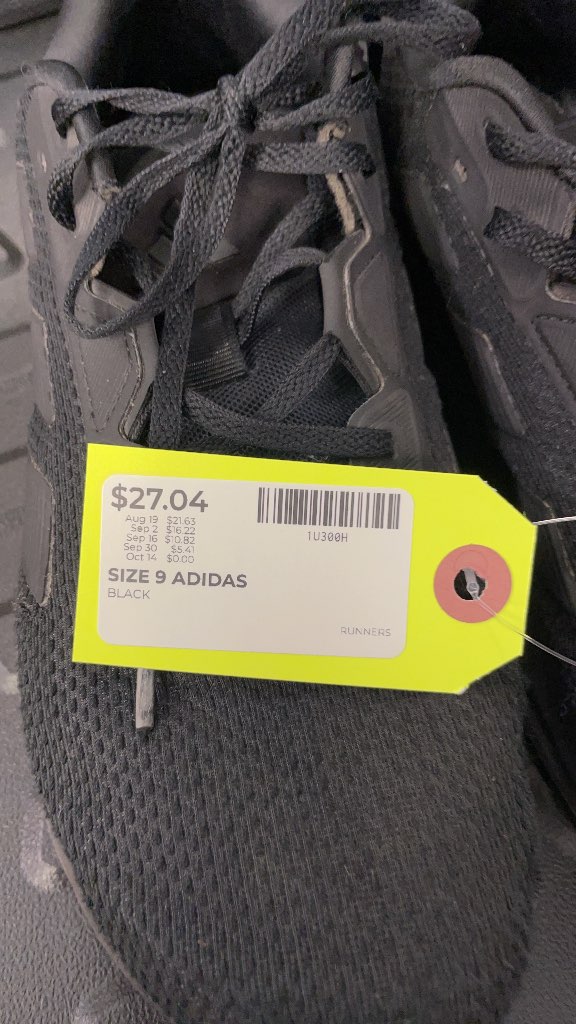 Adidas Running Shoes - Size 9 - Black