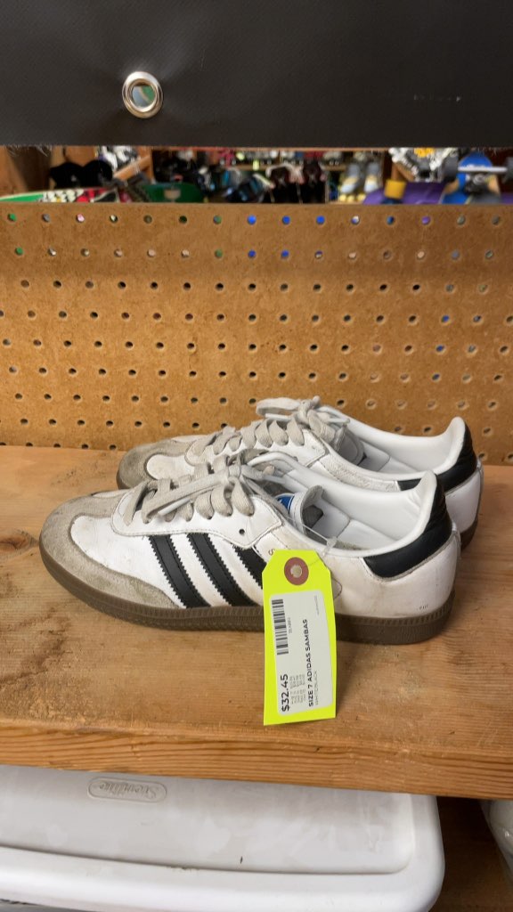 Adidas Samba Shoes - White/Black - Size 7