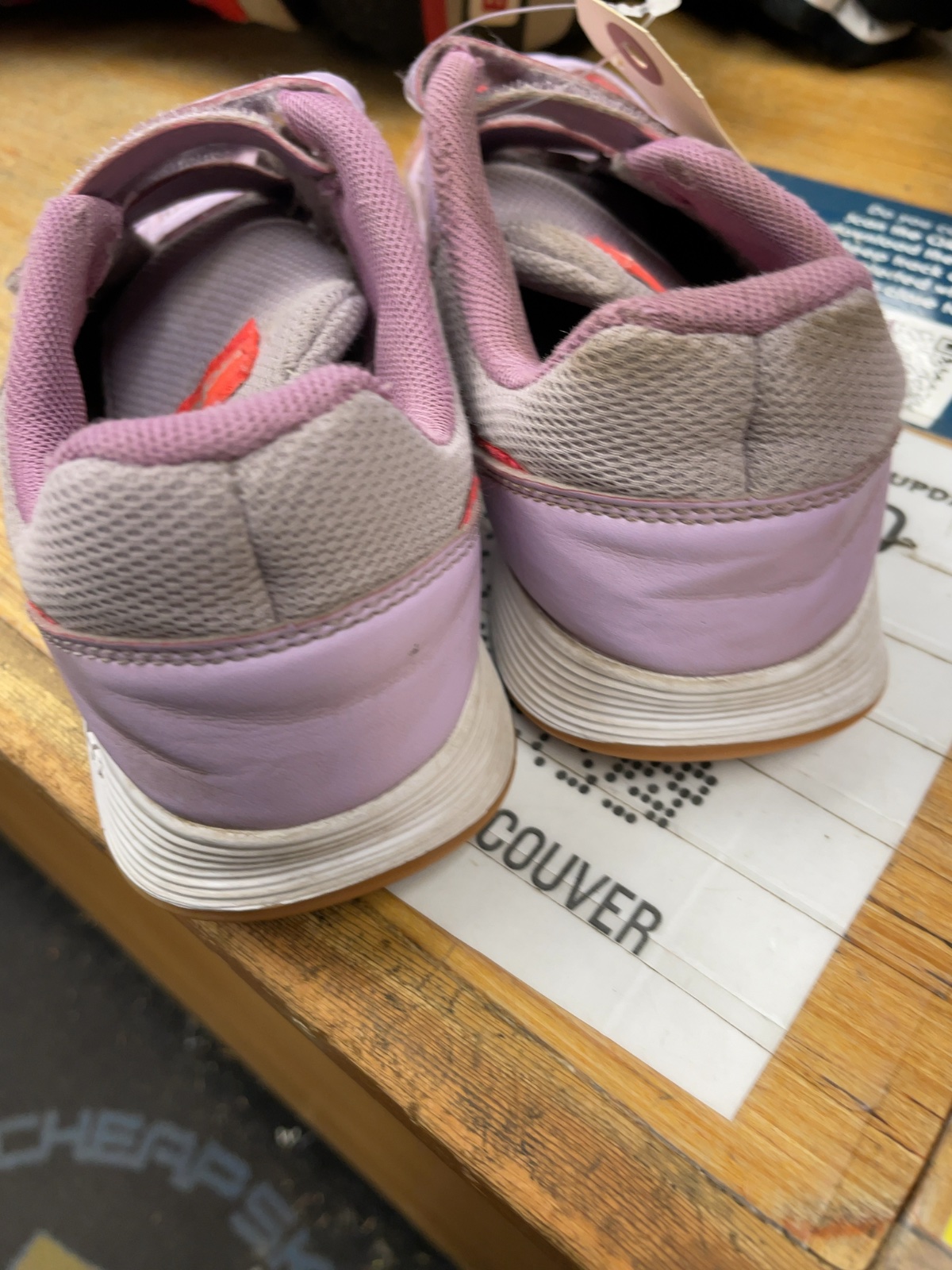 Adidas Size 2 Purple Velcro Sneakers