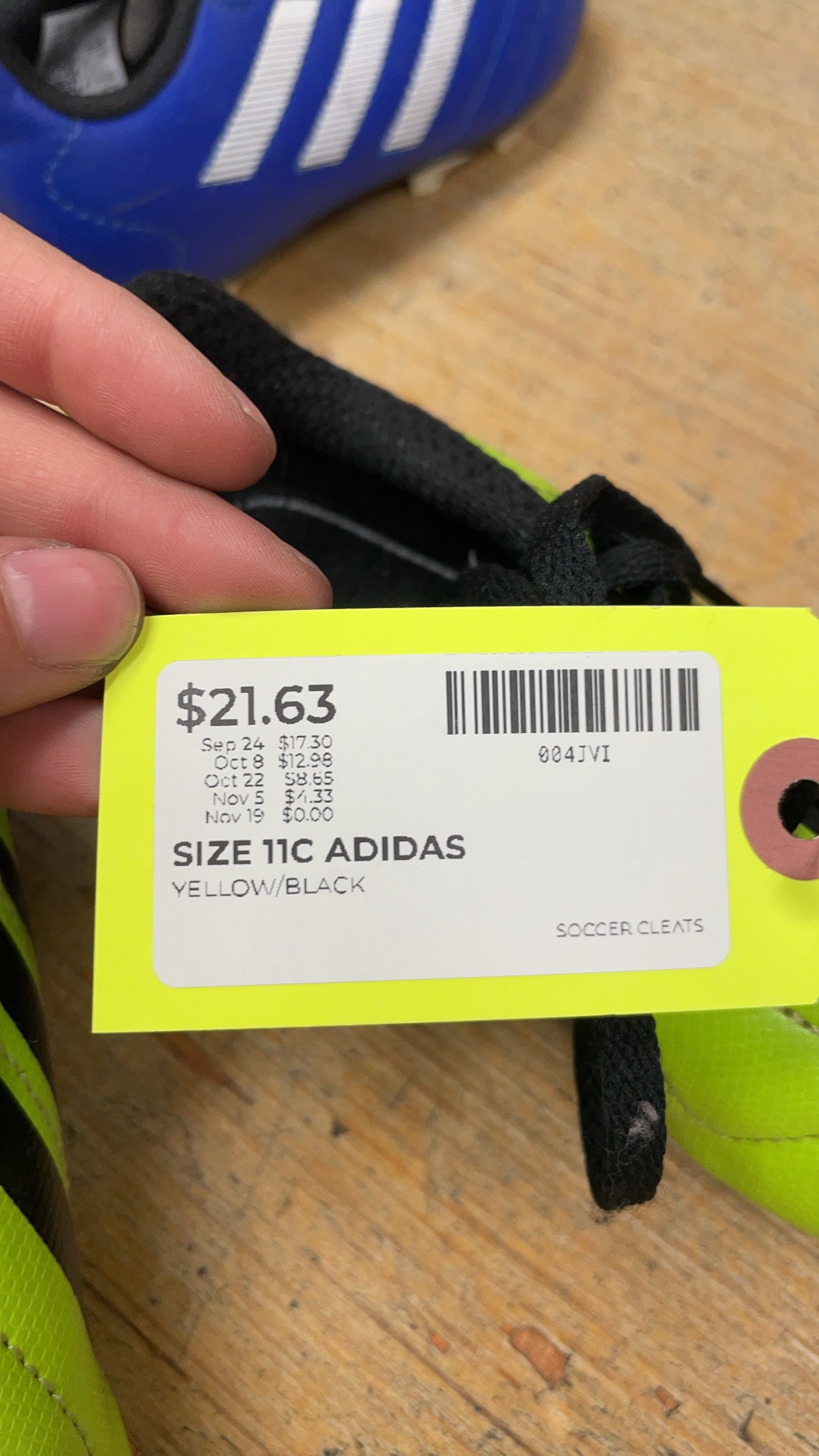 Adidas Soccer Cleats 11C Yellow/Black