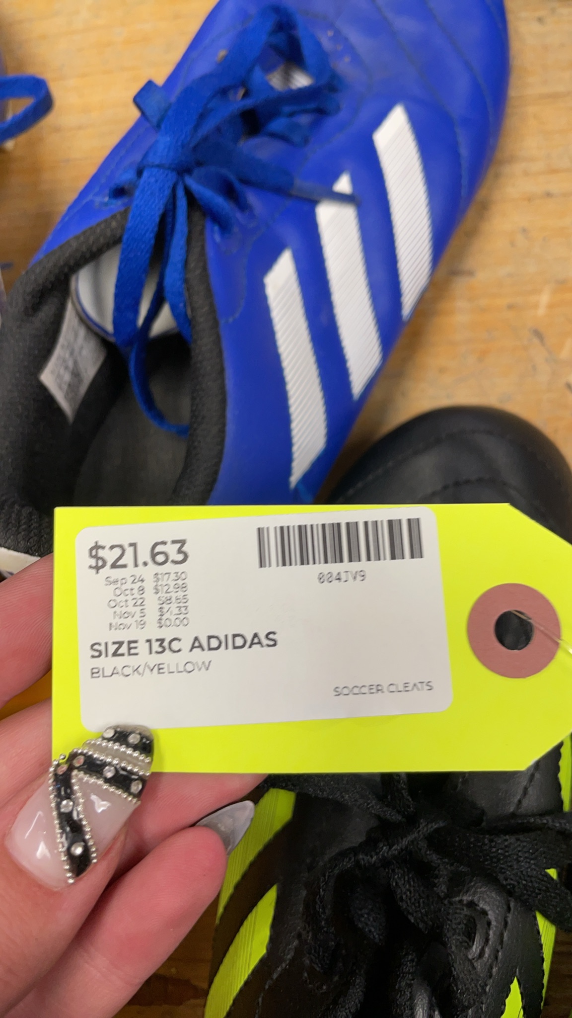 Adidas Soccer Cleats 13C Black/Yellow