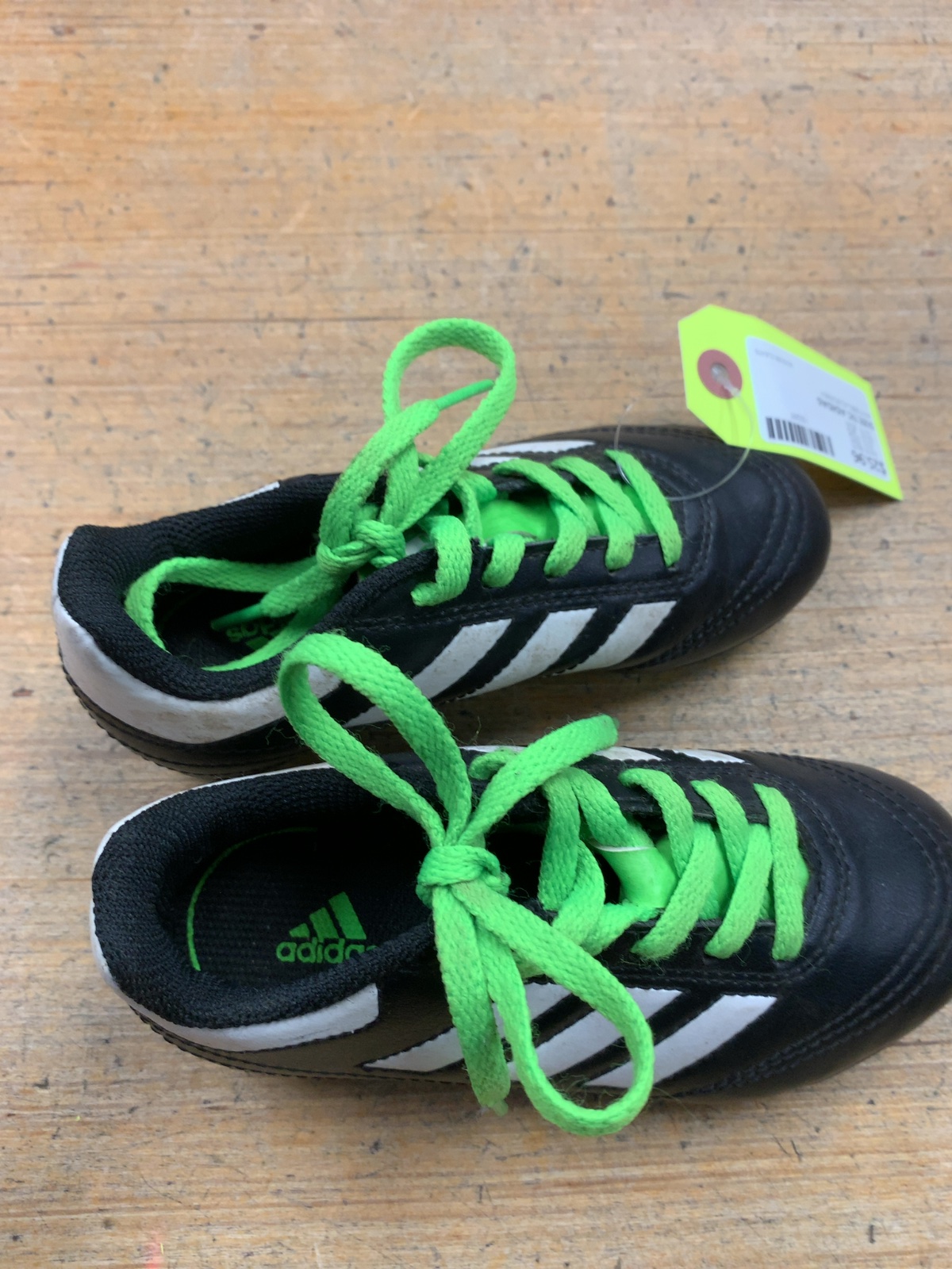 Adidas Soccer Cleats Size 11C Black/White/Green