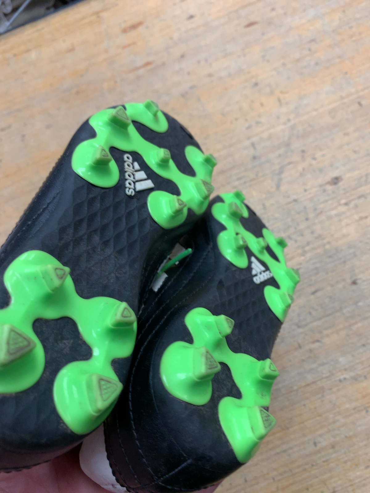 Adidas Soccer Cleats Size 11C Black/White/Green