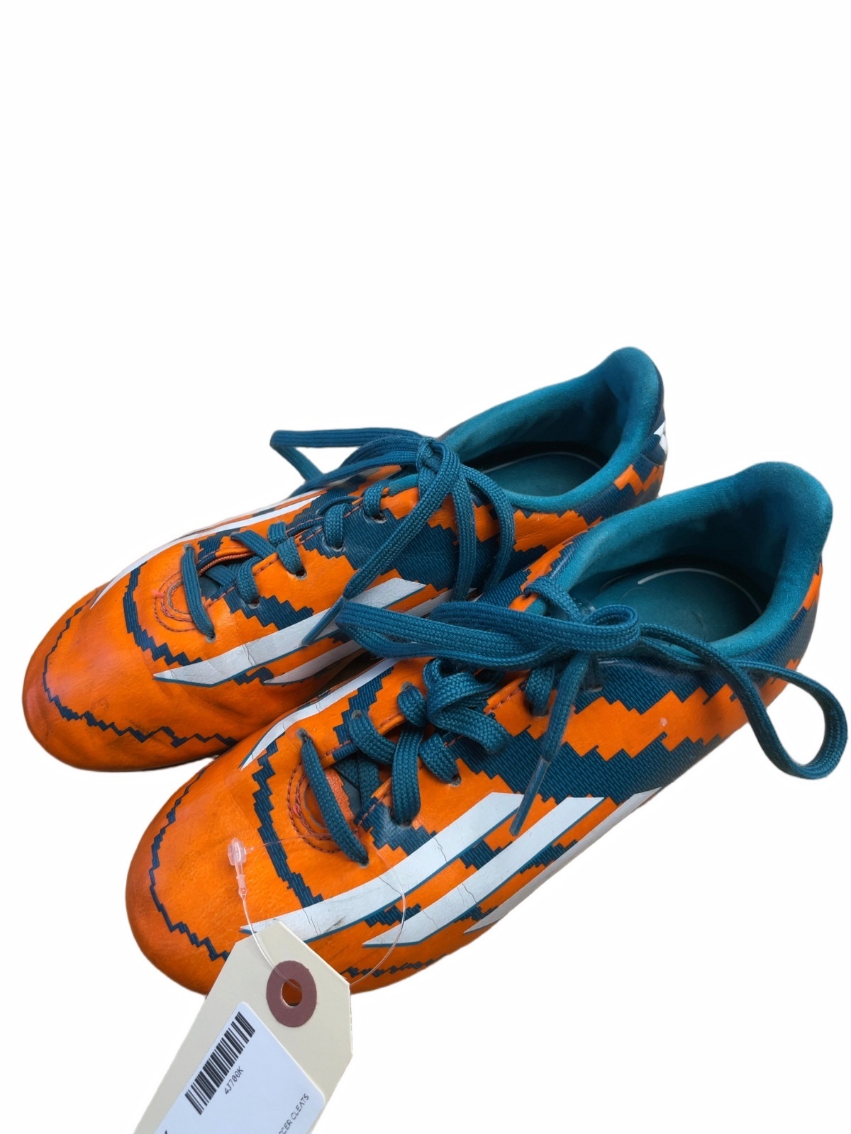 Adidas Soccer Cleats Size 1.5 Orange/Teal - image 1