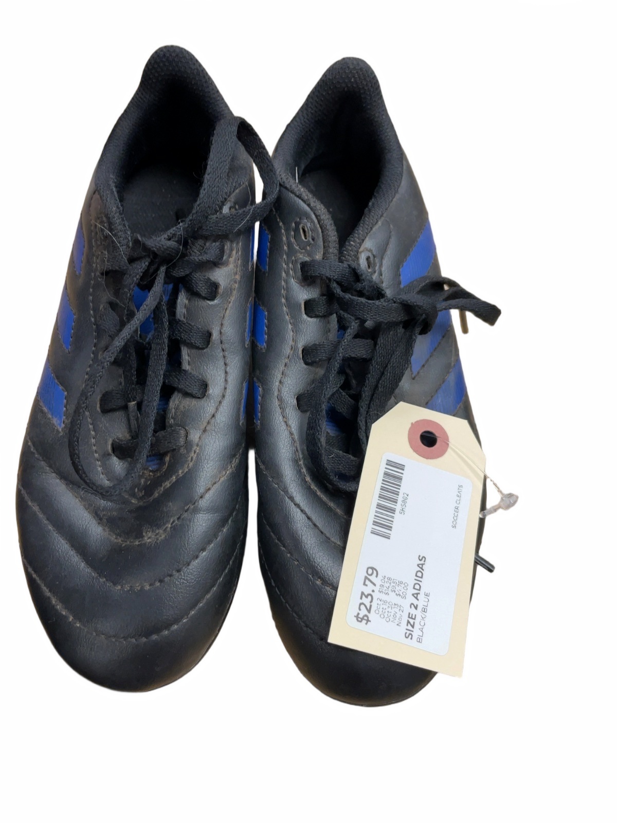 Adidas Soccer Cleats Size 2 Black/Blue - image 1