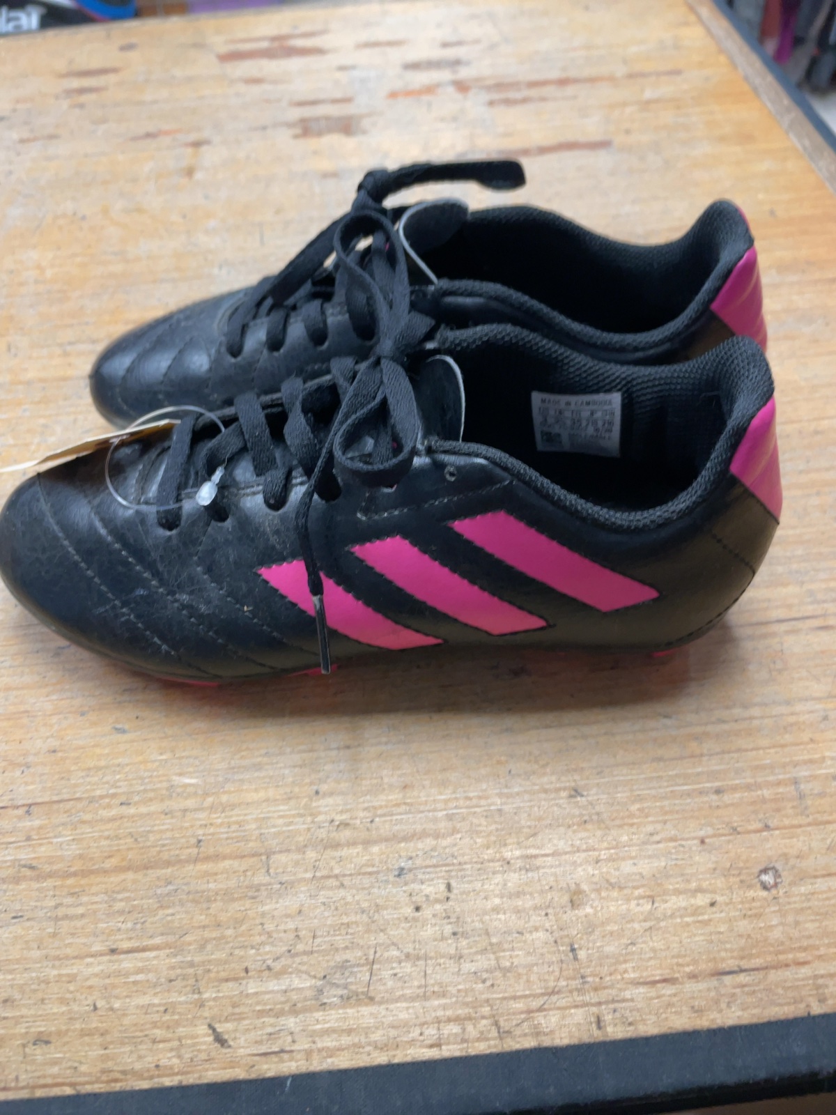 Adidas Soccer Cleats Size 3 Black/Pink