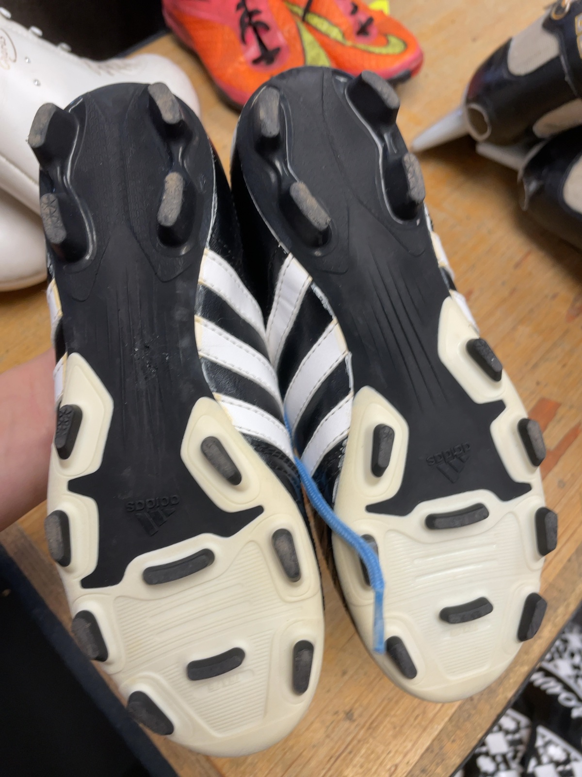 Adidas Soccer Cleats Size 3.5 Black/White/Blue