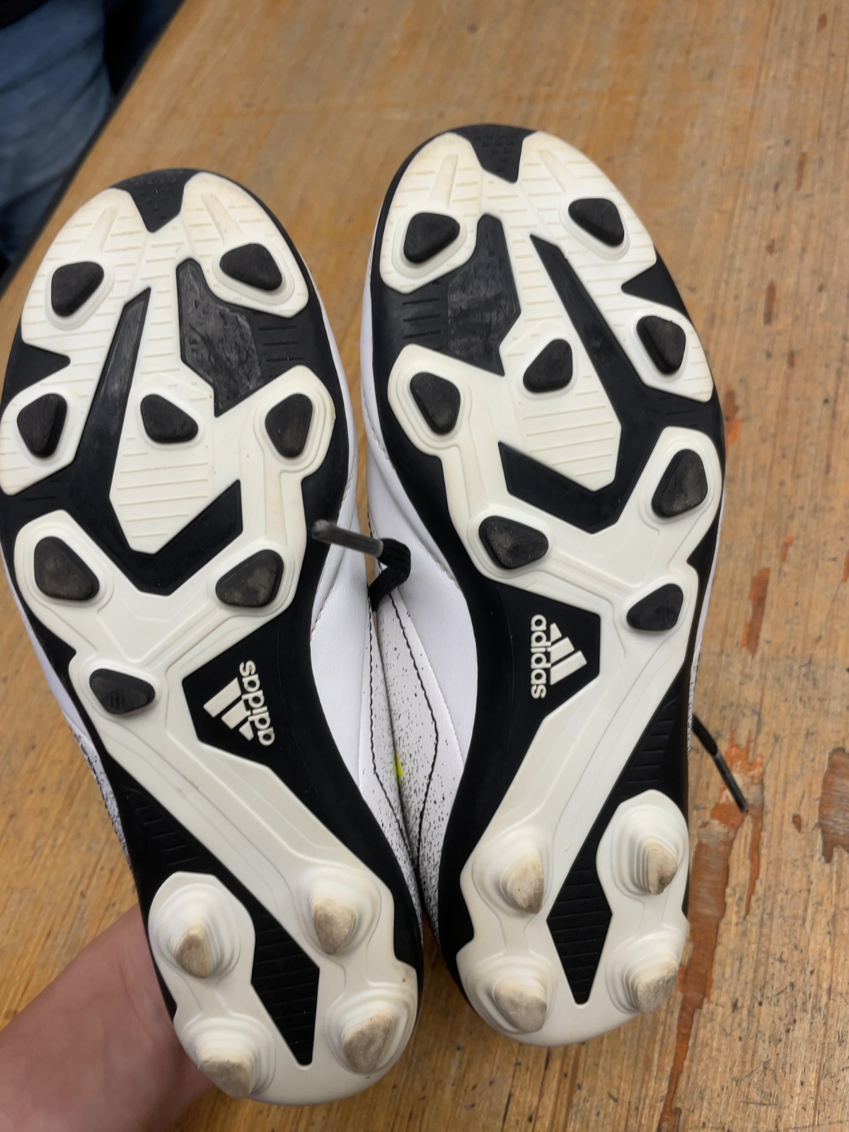 Adidas Soccer Cleats Size 3.5 White/Black/Neon