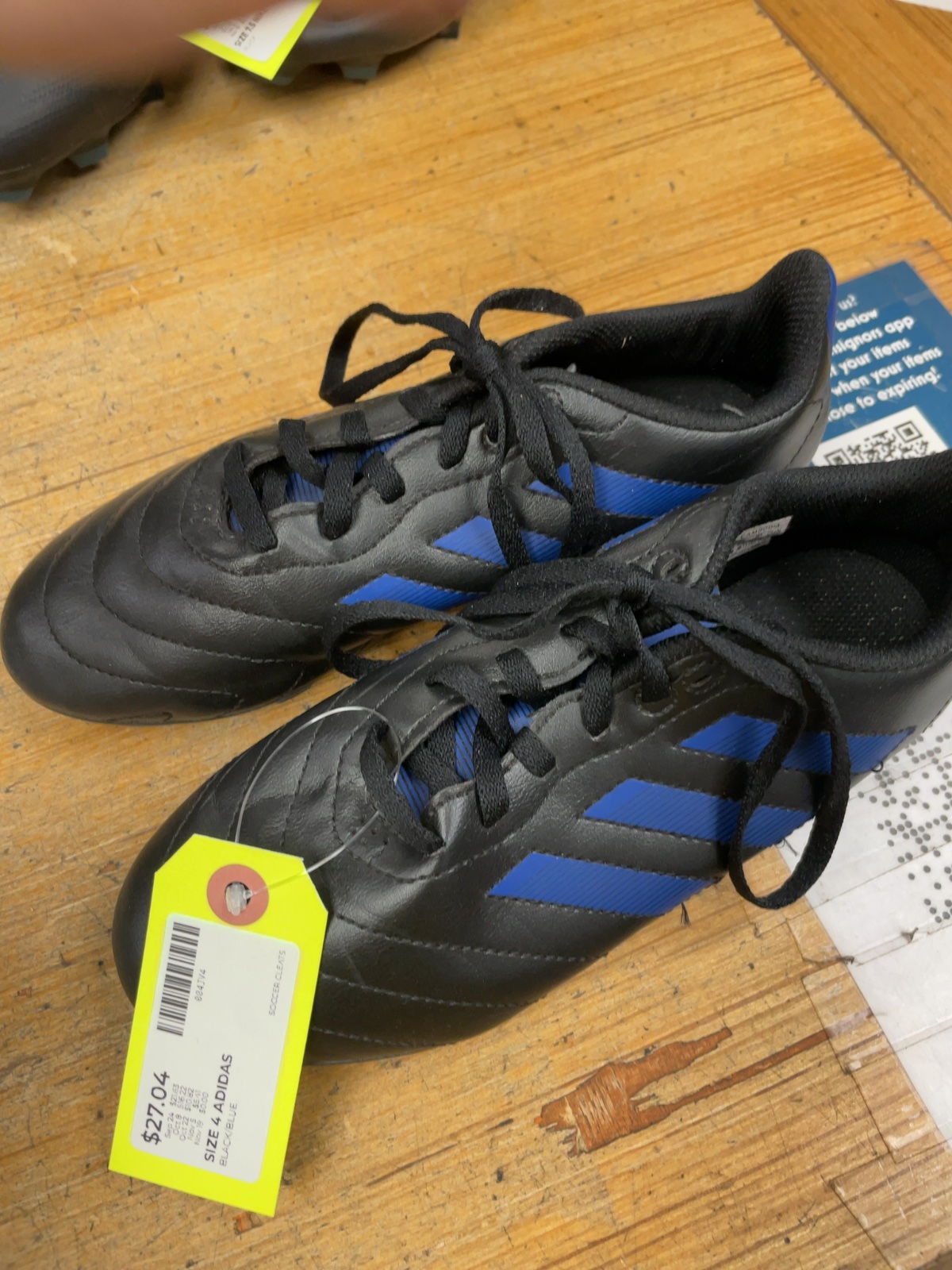 Adidas Soccer Cleats Size 4 Black/Blue