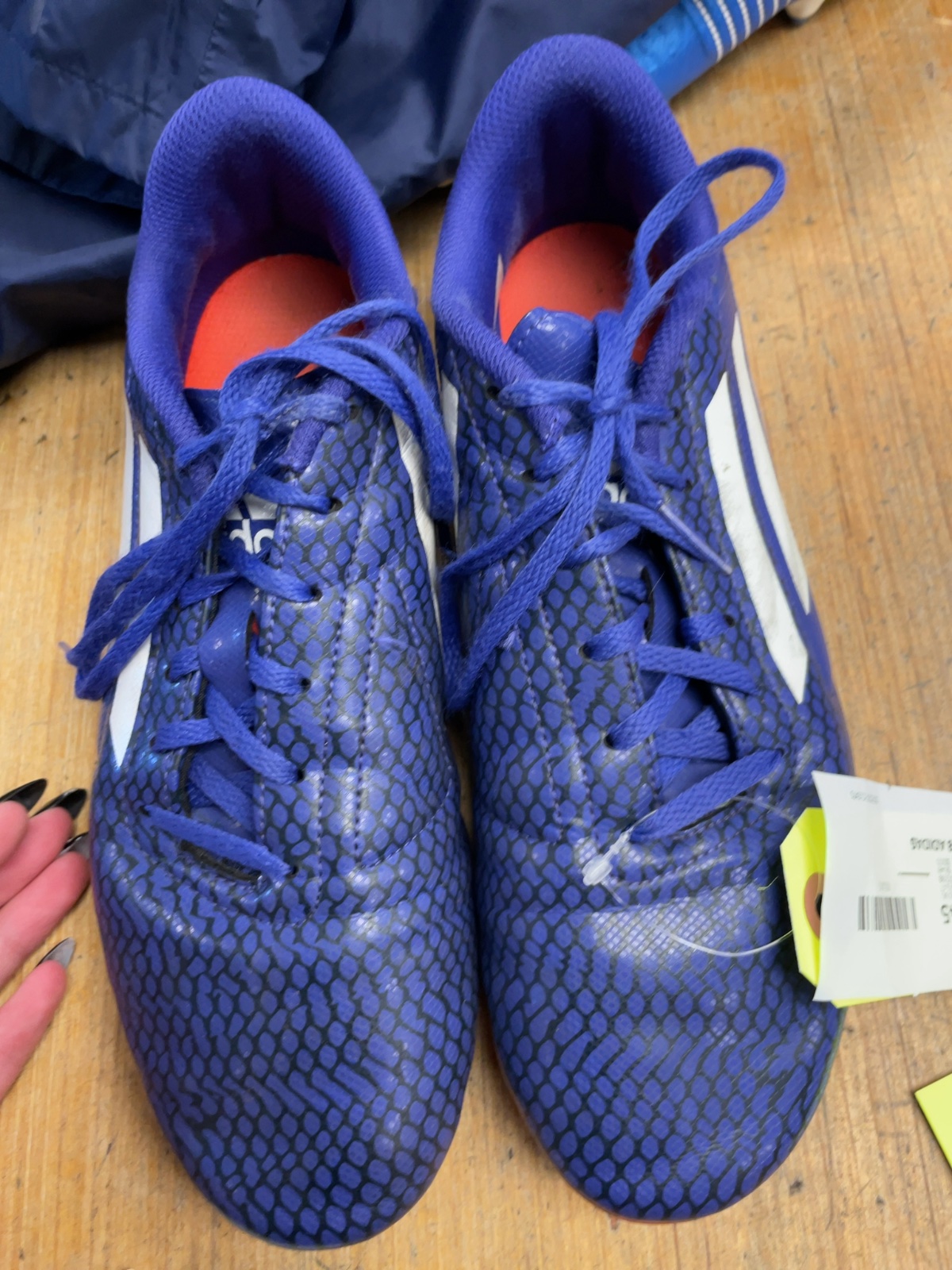 Adidas Soccer Cleats Size 8 Blue Snakeskin Pattern