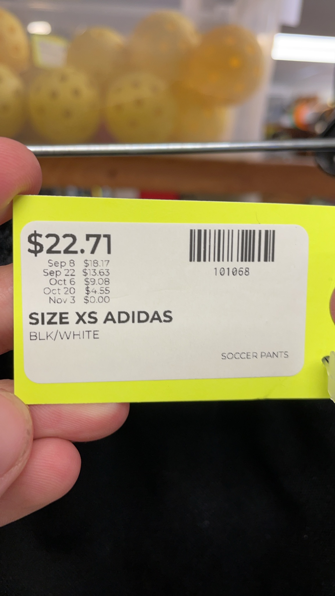 Adidas Soccer Pants Black/White Size XS