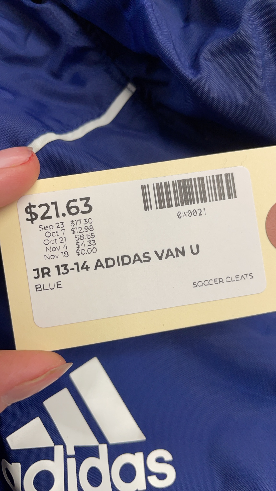Adidas Van U Academy Youth L (13-14Y) Soccer Windbreaker Jacket