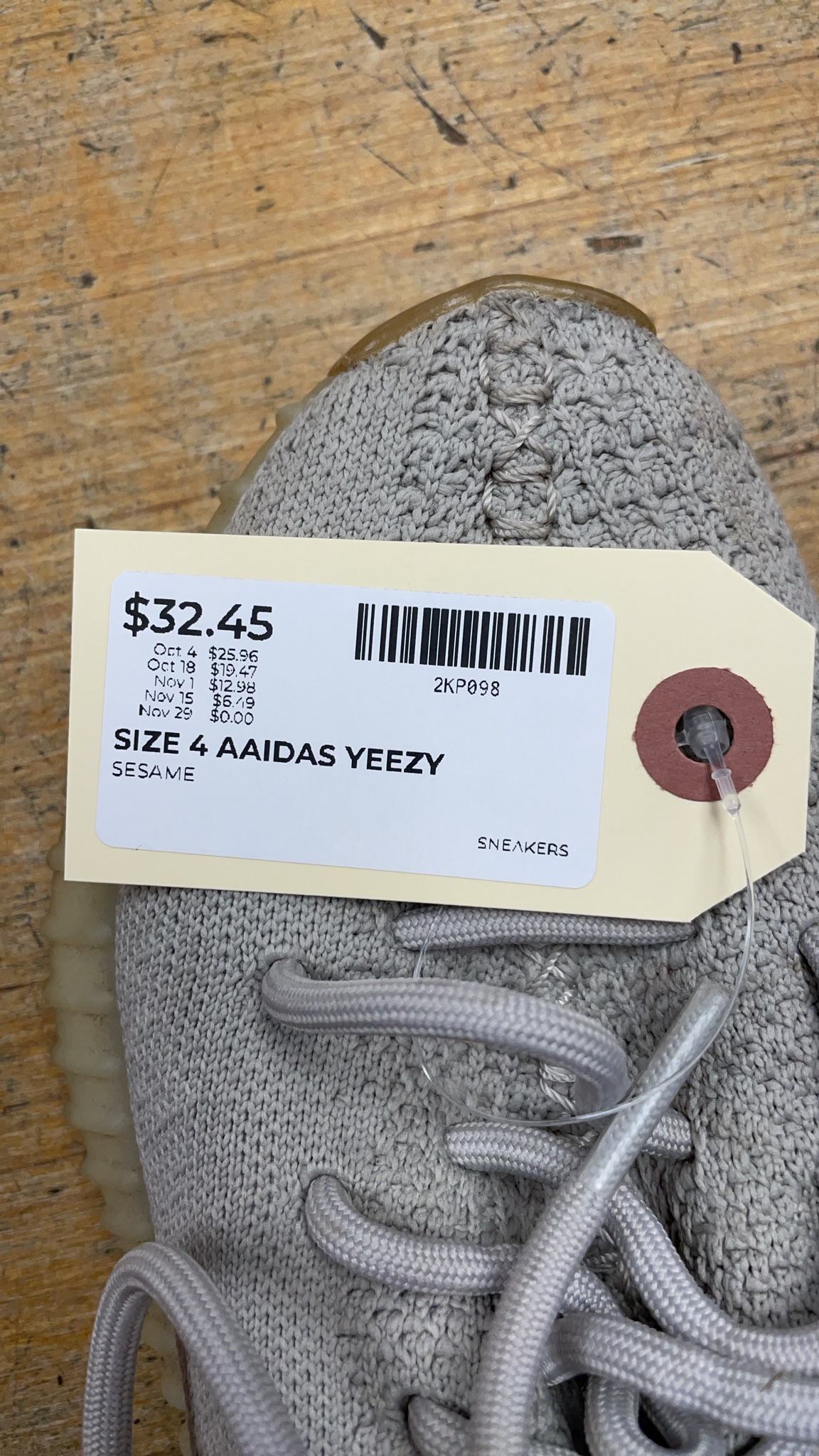 Adidas Yeezy Boost 350 V2 Size 4 Sesame