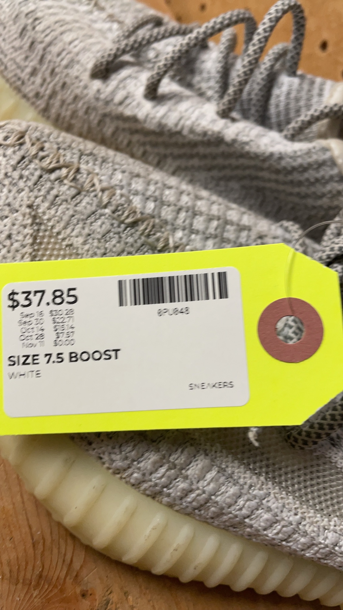 Adidas Yeezy Boost 350 V2 Size 7.5 White Sneakers