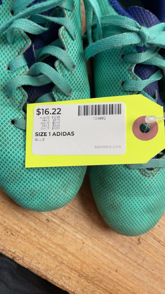 Adidas Youth Soccer Cleats Size 1 Blue