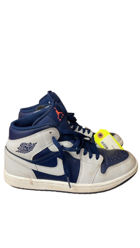 Air Jordan 1 Mid Basketball Shoes - Blue/Grey - Size 8.5 - image 1