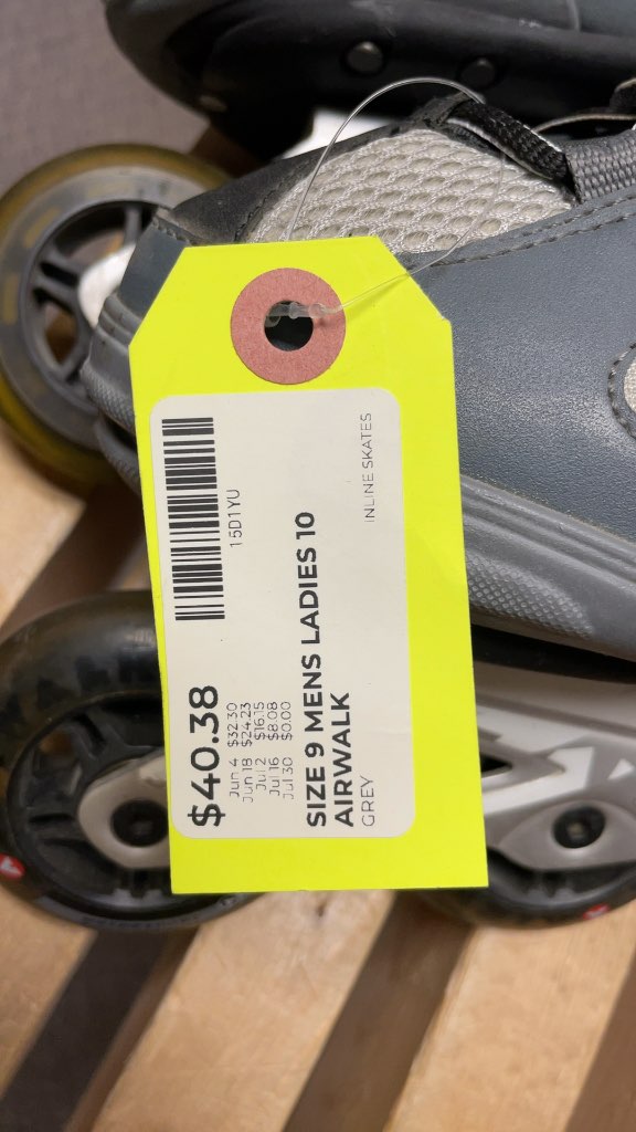 Airwalk Inline Skates Grey - Mens 9 / Ladies 10