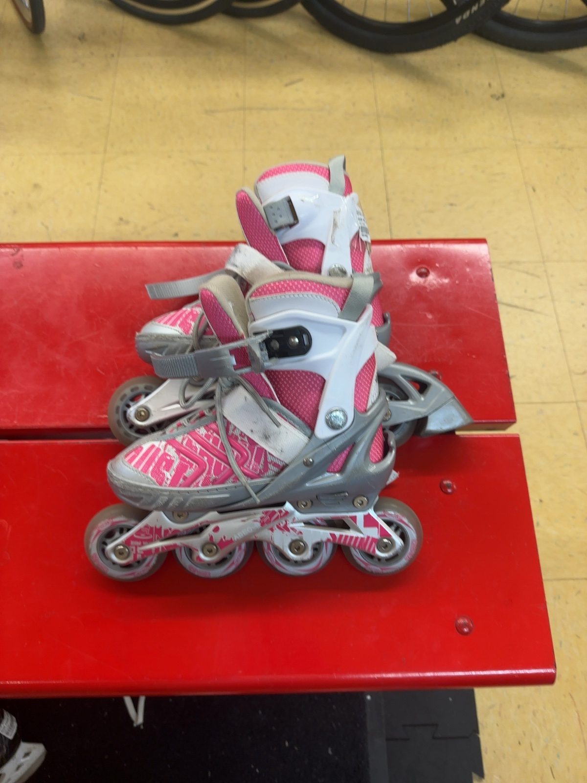 Aktion Kids' Adjustable Inline Skates - Pink/White - Size 13Y-3
