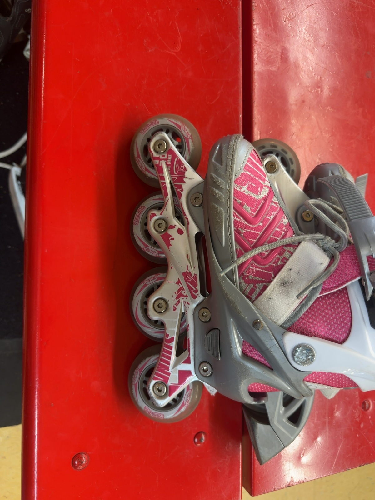 Aktion Kids' Adjustable Inline Skates - Pink/White - Size 13Y-3