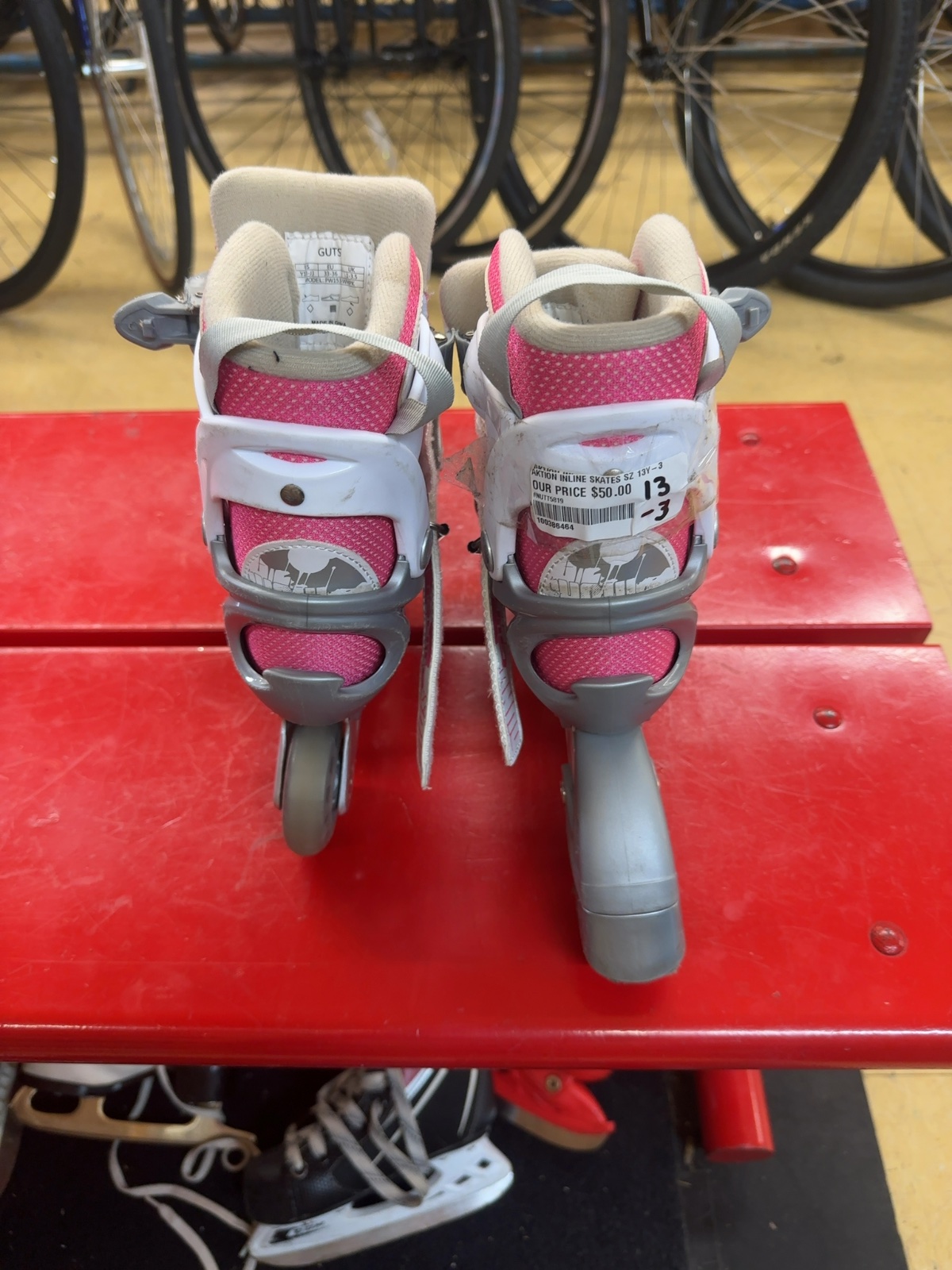 Aktion Kids' Adjustable Inline Skates - Pink/White - Size 13Y-3