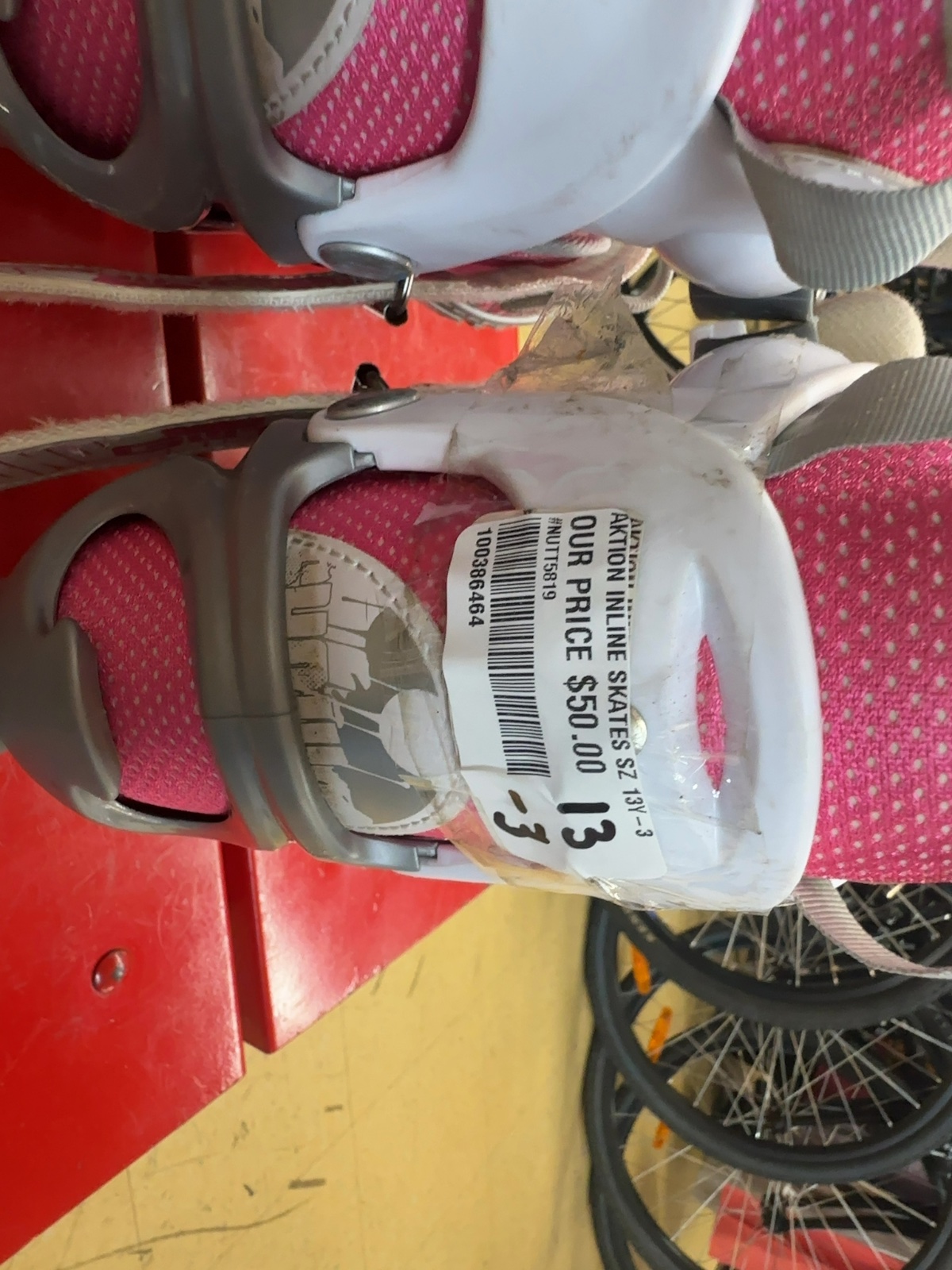 Aktion Kids' Adjustable Inline Skates - Pink/White - Size 13Y-3
