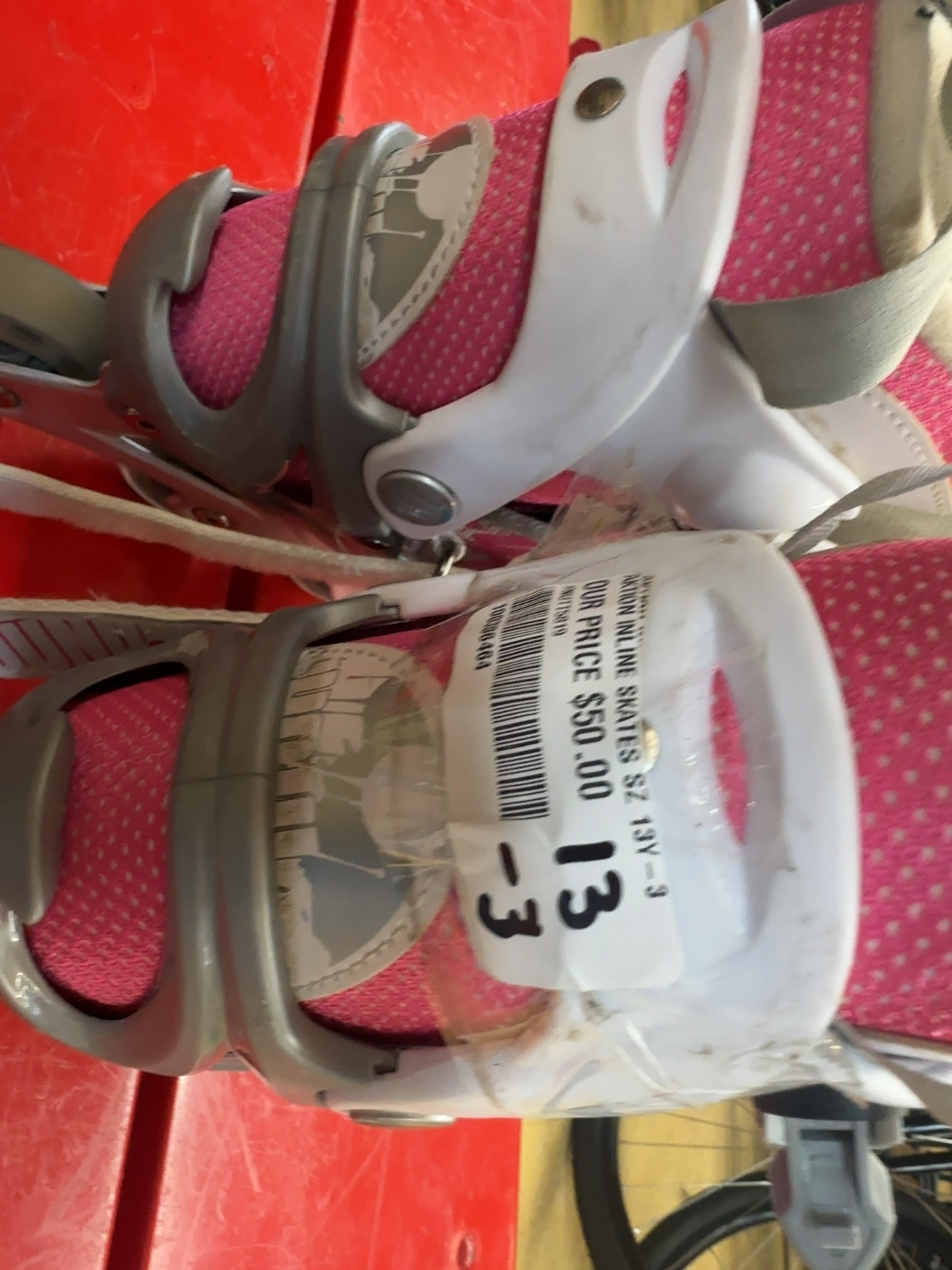 Aktion Kids' Adjustable Inline Skates - Pink/White - Size 13Y-3