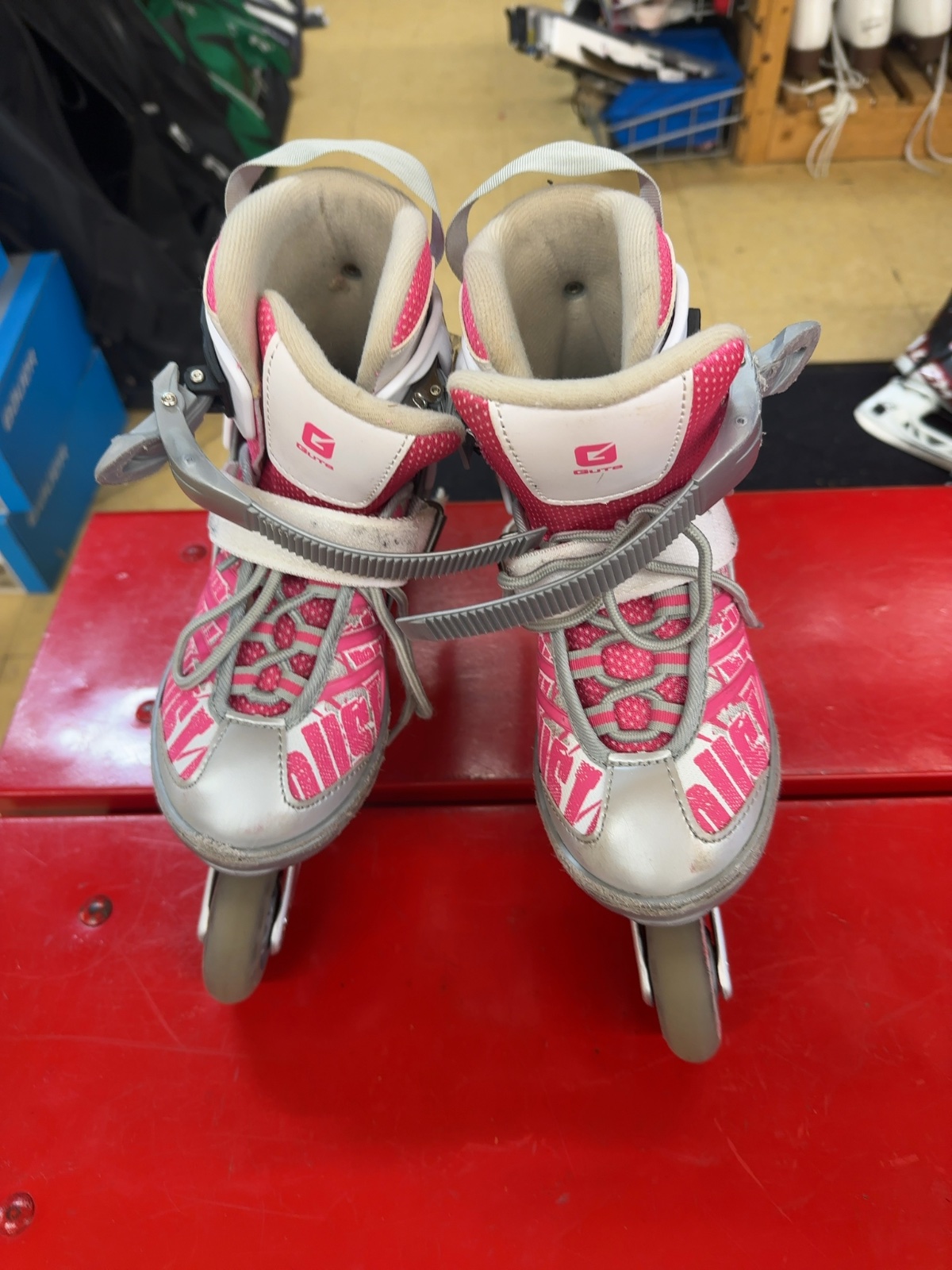 Aktion Kids' Adjustable Inline Skates - Pink/White - Size 13Y-3