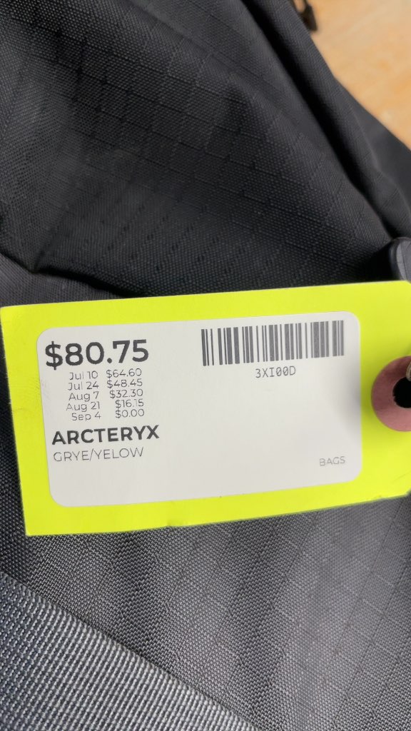 Arc'teryx Mantis Waist Pack - Grey/Yellow - Backpack Brain Compartment