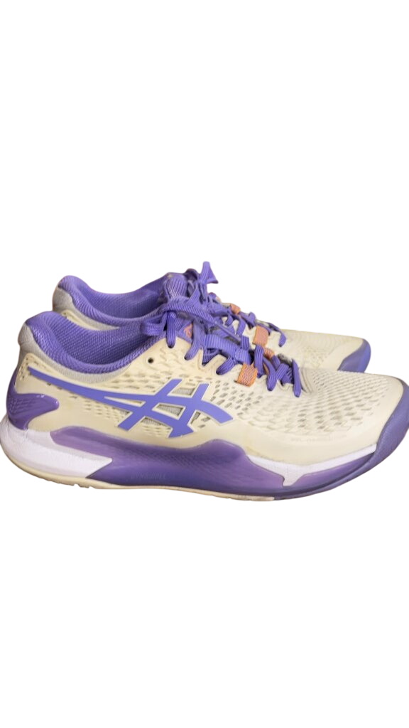 Asics Gel-Resolution Court Shoes - White/Purple - Size 6.5 - image 1