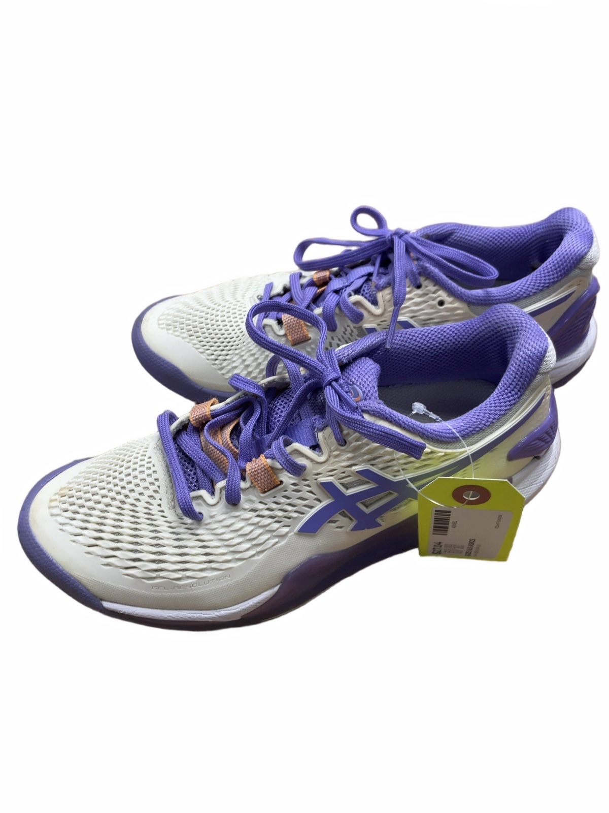 Asics Gel-Resolution Size 6.5 White/Purple Court Shoes - image 1