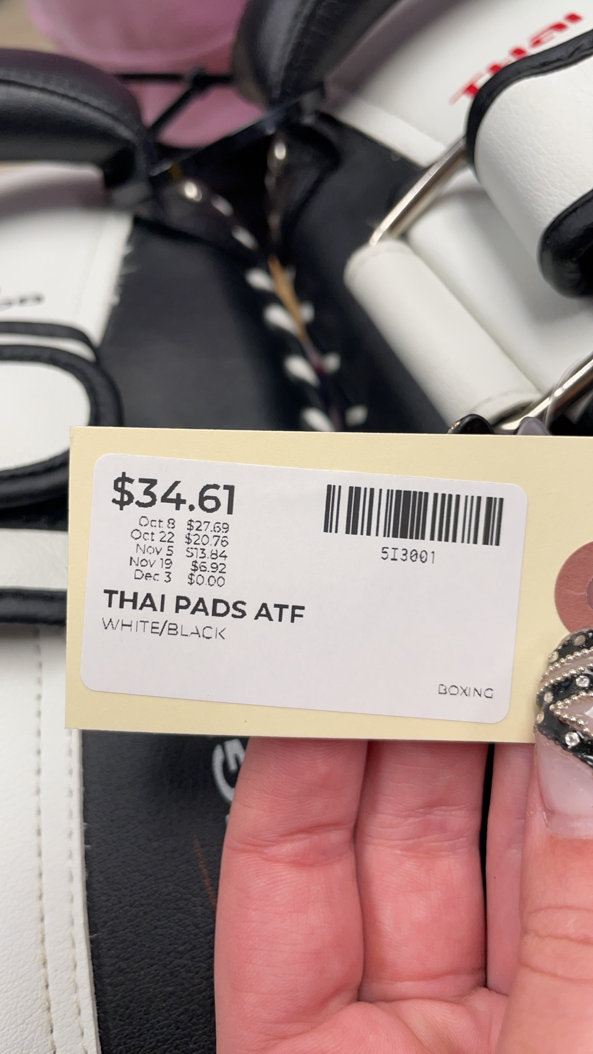 ATF Sports B-3130 Thai Pads White/Black
